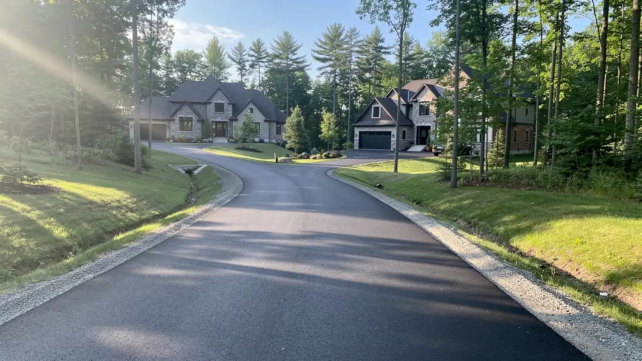Freshly paved private road in Puslinch Freshly paved private road in Puslinch