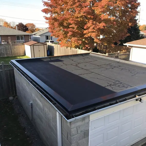 Hot mopped asphalt roof on Kitchener garage