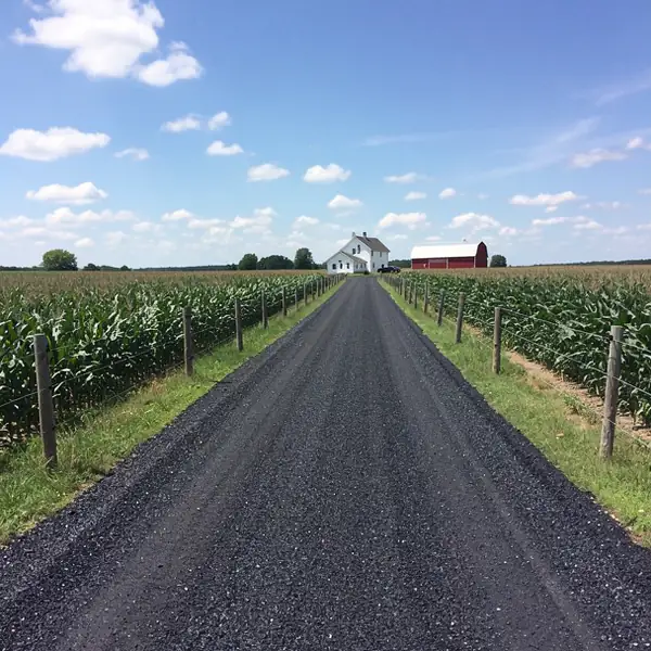 Recycled asphalt laneway on Wellesley farm