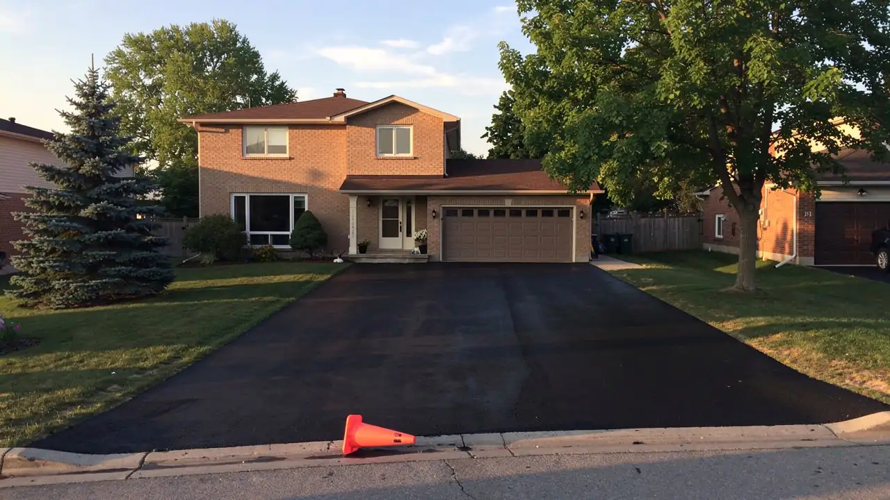 Sealed asphalt driveway in Kortright Hills Guelph Sealed asphalt driveway in Kortright Hills Guelph